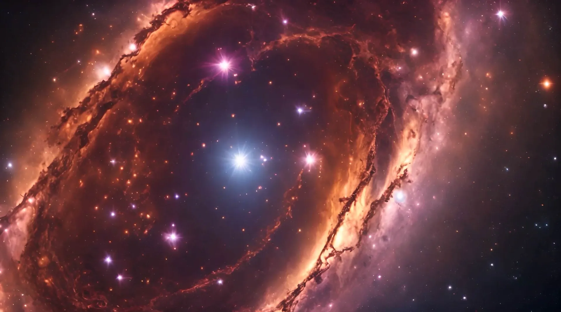 Majestic Nebula with Twinkling Stars Backdrop Video